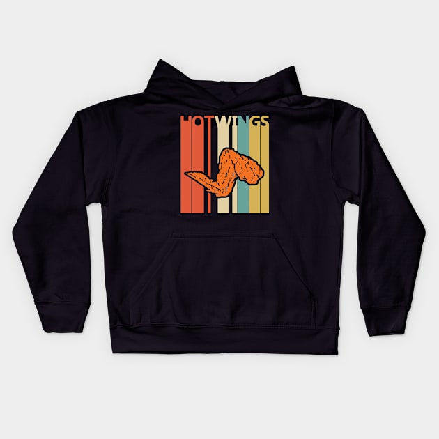 Vintage Hot Wings Kids Hoodie by GWENT